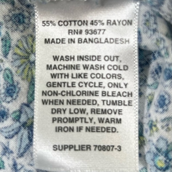 St. John's Bay Blue and Green Floral Relaxed Tunic. Size Small. Romantic. - Picture 7 of 7